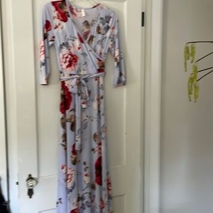 PinkBlush floral wrap maxi dress